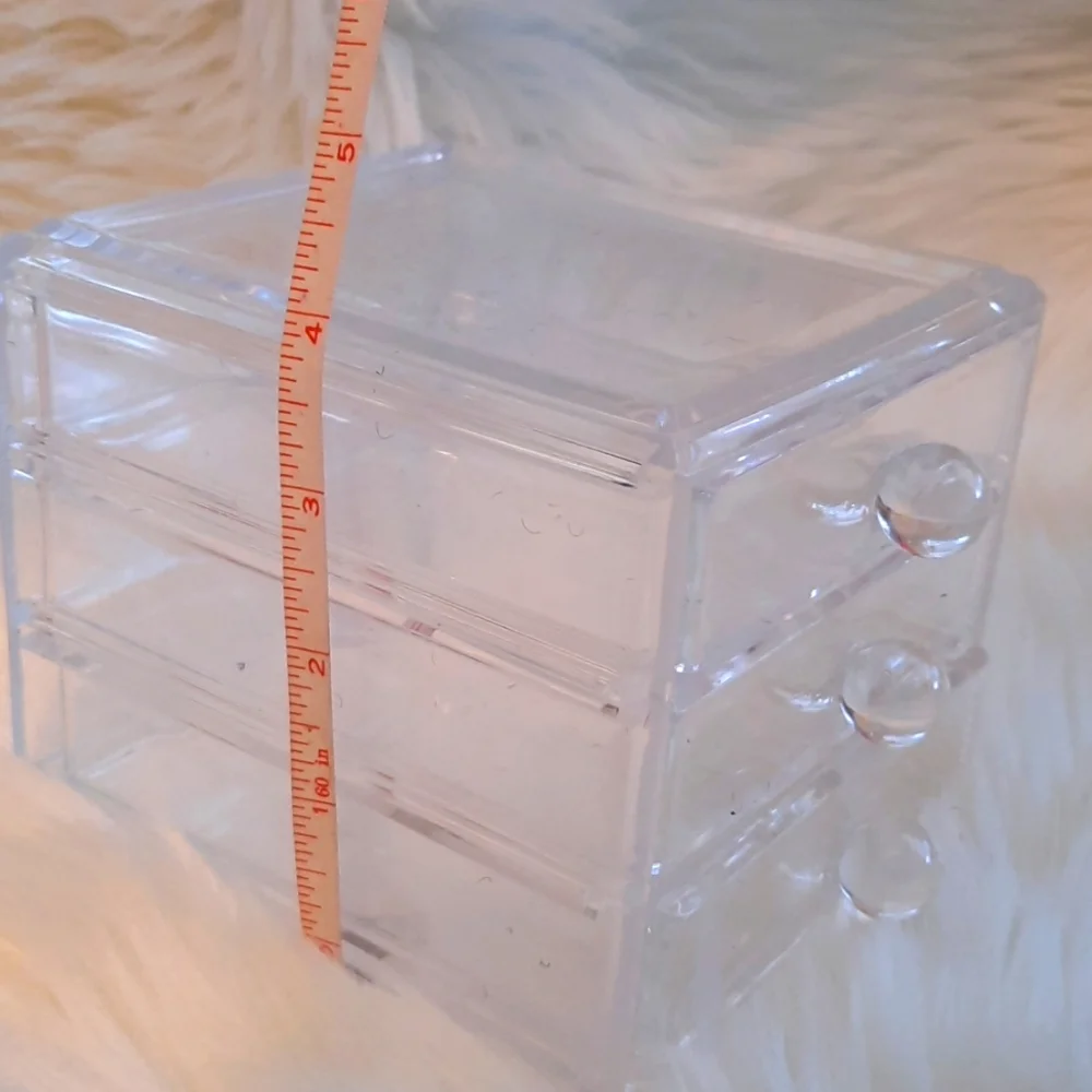 Petite Acrylic Jewelry Case or Vanity Organizer-3 Drawers